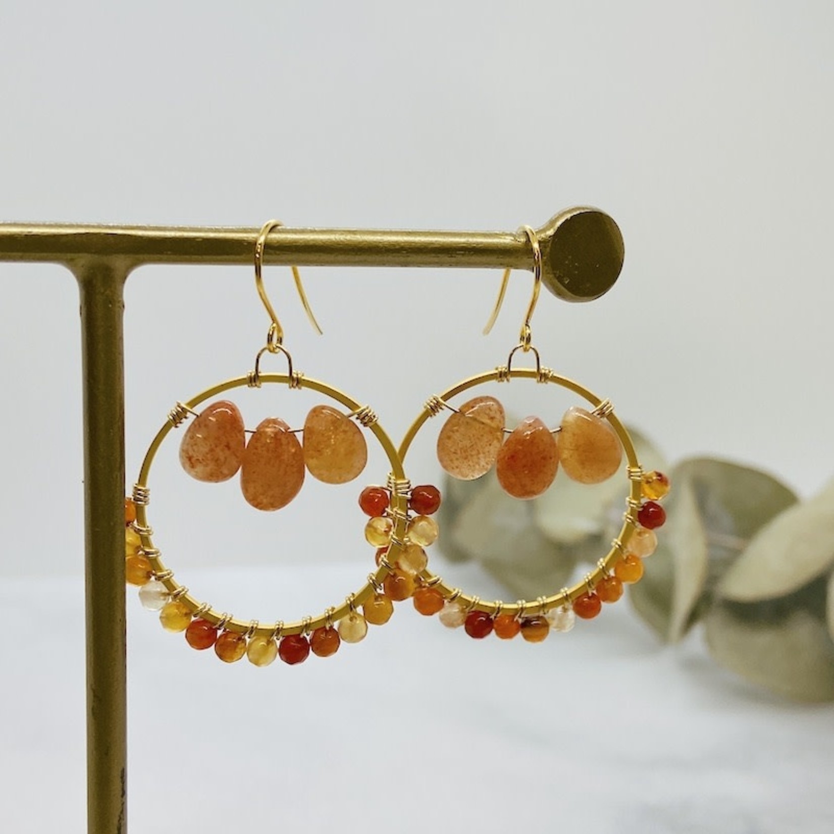 Laura Stark Designs Orange Sunstone Gemstone earrings