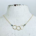 Judy Brandon Jewelry 14k GF Circles and Chain Necklace with