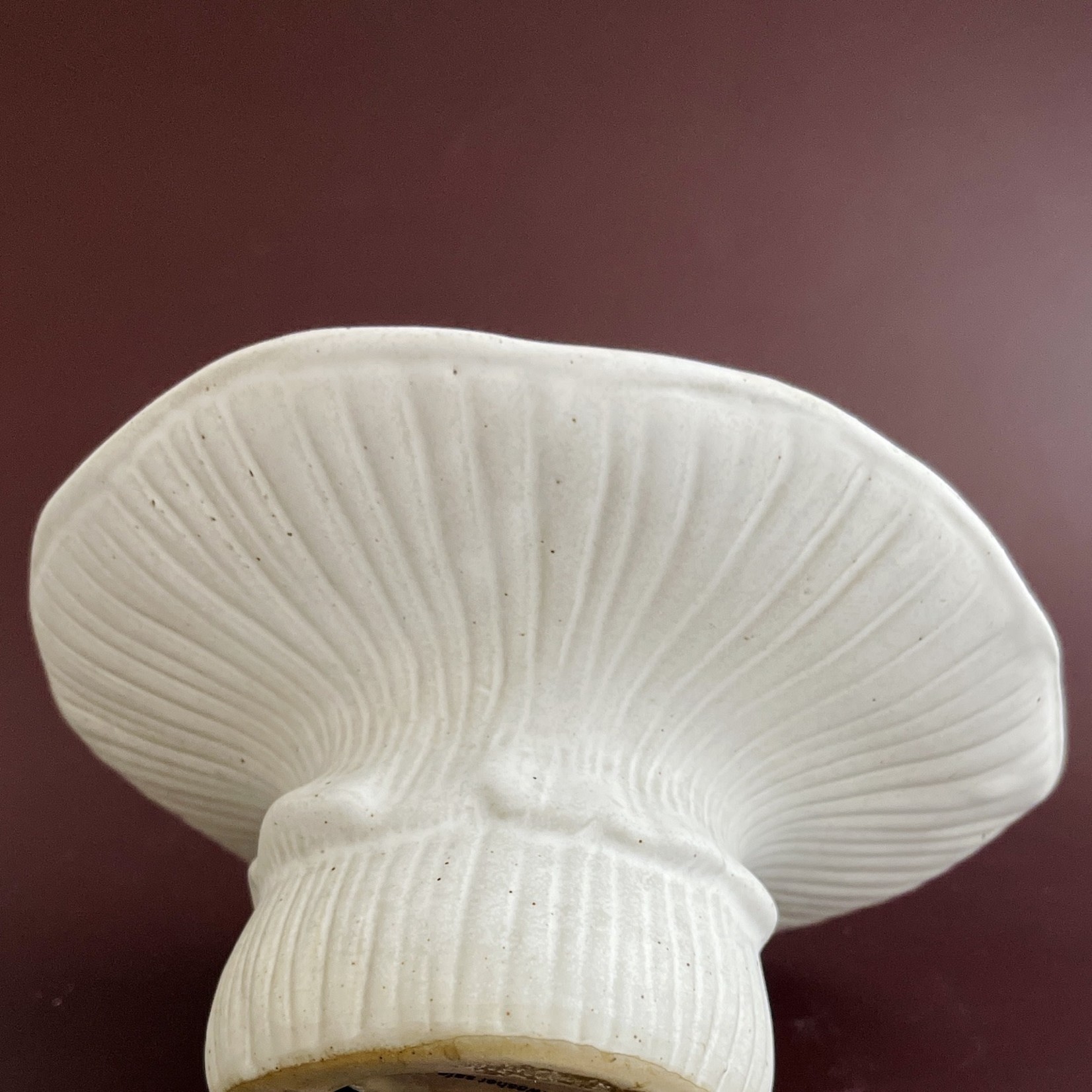 6-1/4" Rnd x 2-3/4"H Stoneware Mushroom Pedestal