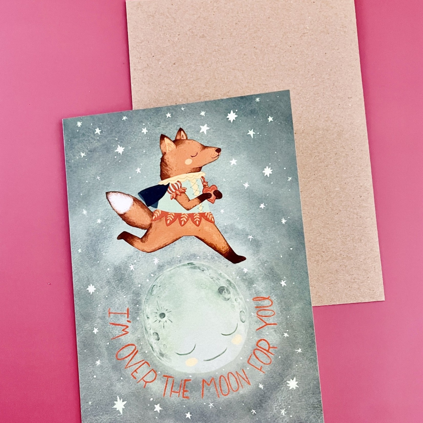 Marika Paz Illustration I'm Over The Moon for You card