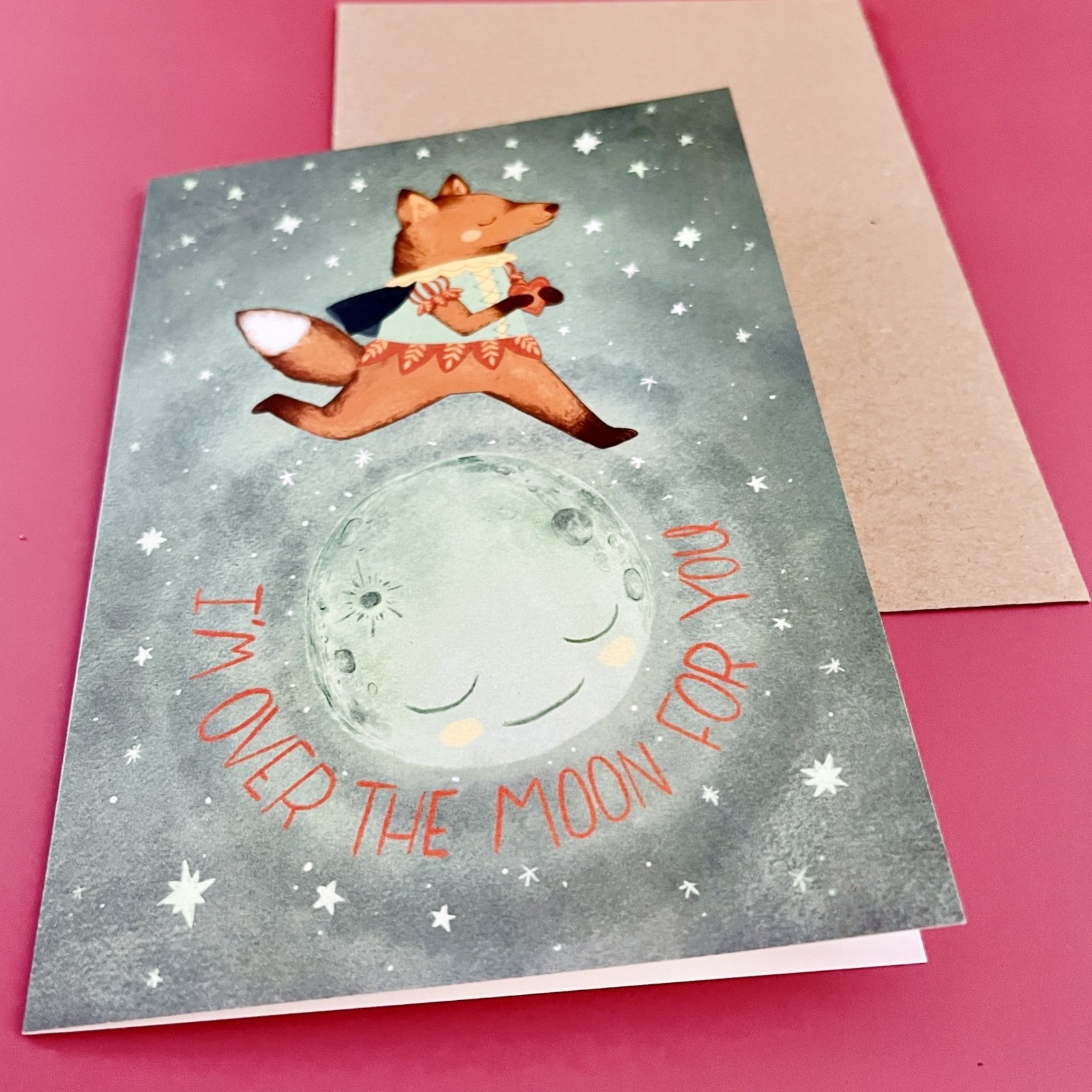 Marika Paz Illustration I'm Over The Moon for You card