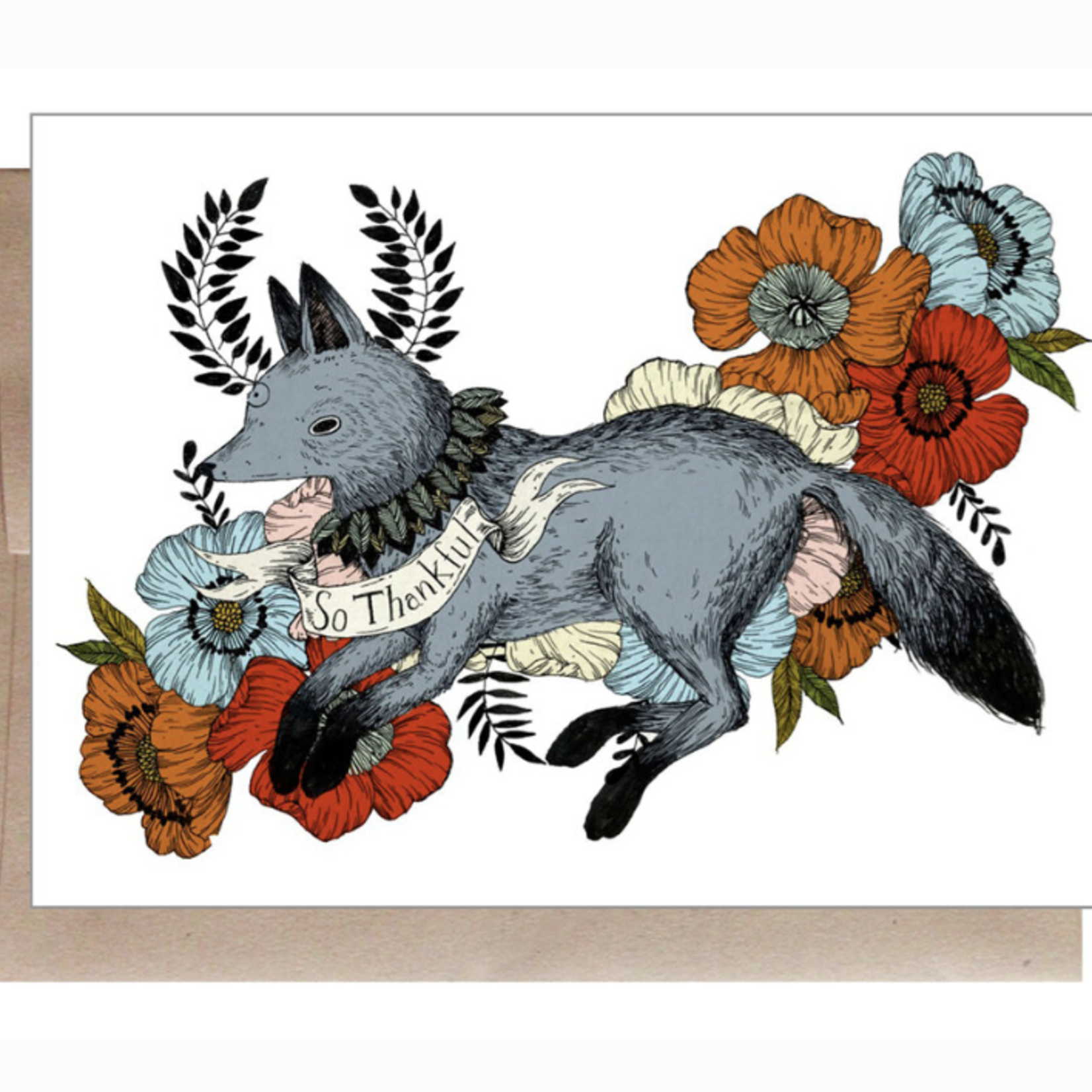 Marika Paz Illustration So Thankful (woodland fox) card