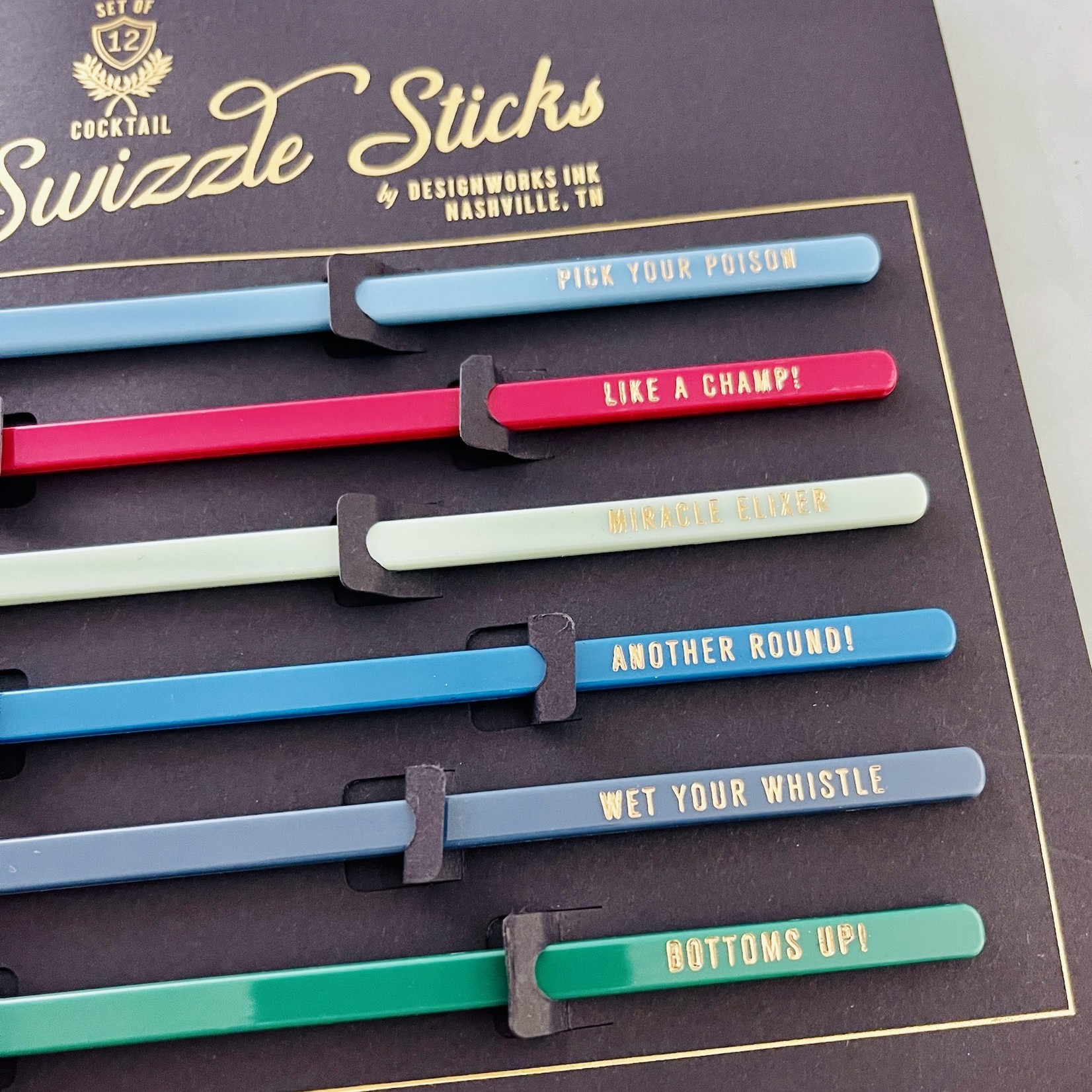 Design Works Set/12 Swizzle Sticks Cocktail Stirrers