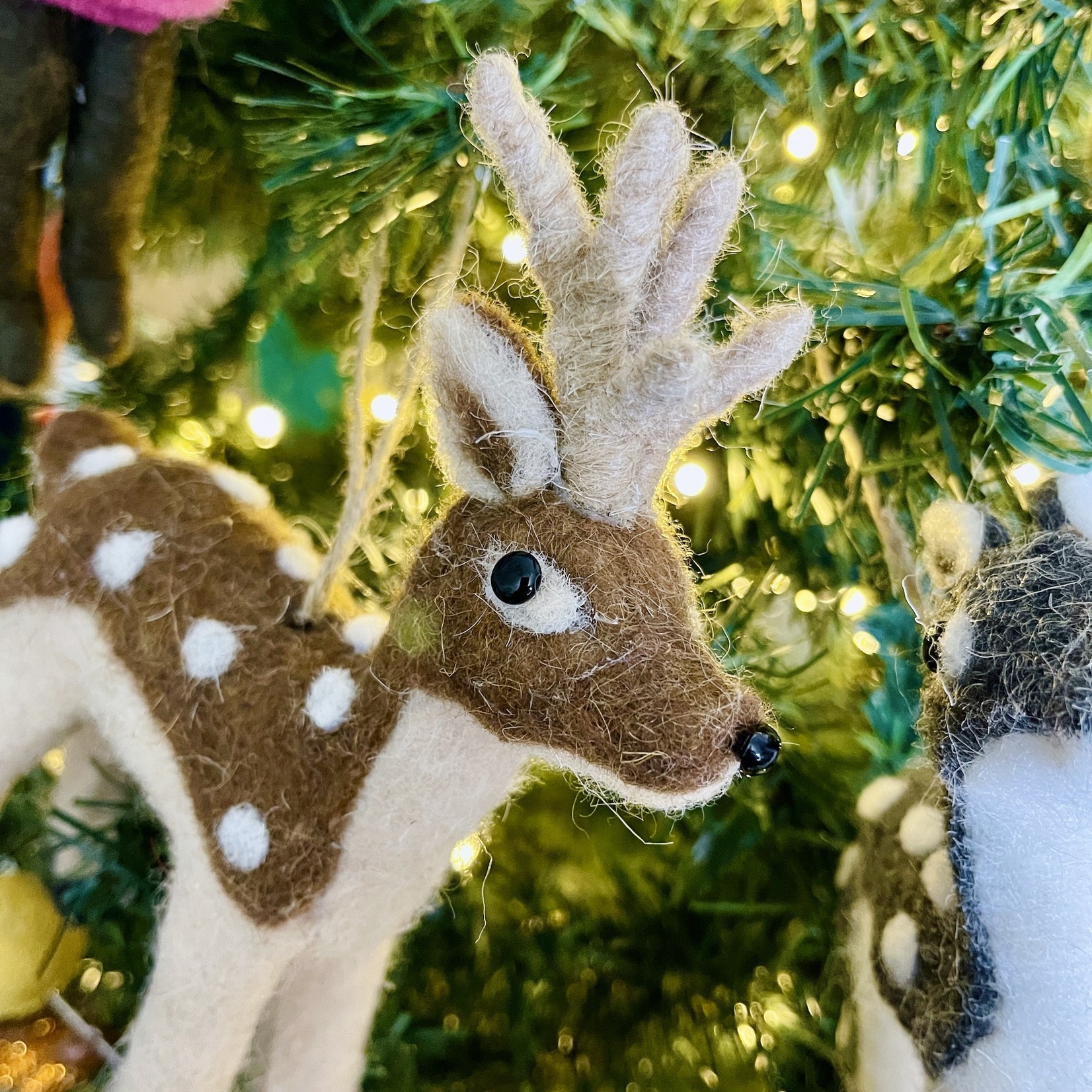 Faux Fur Deer Ornament