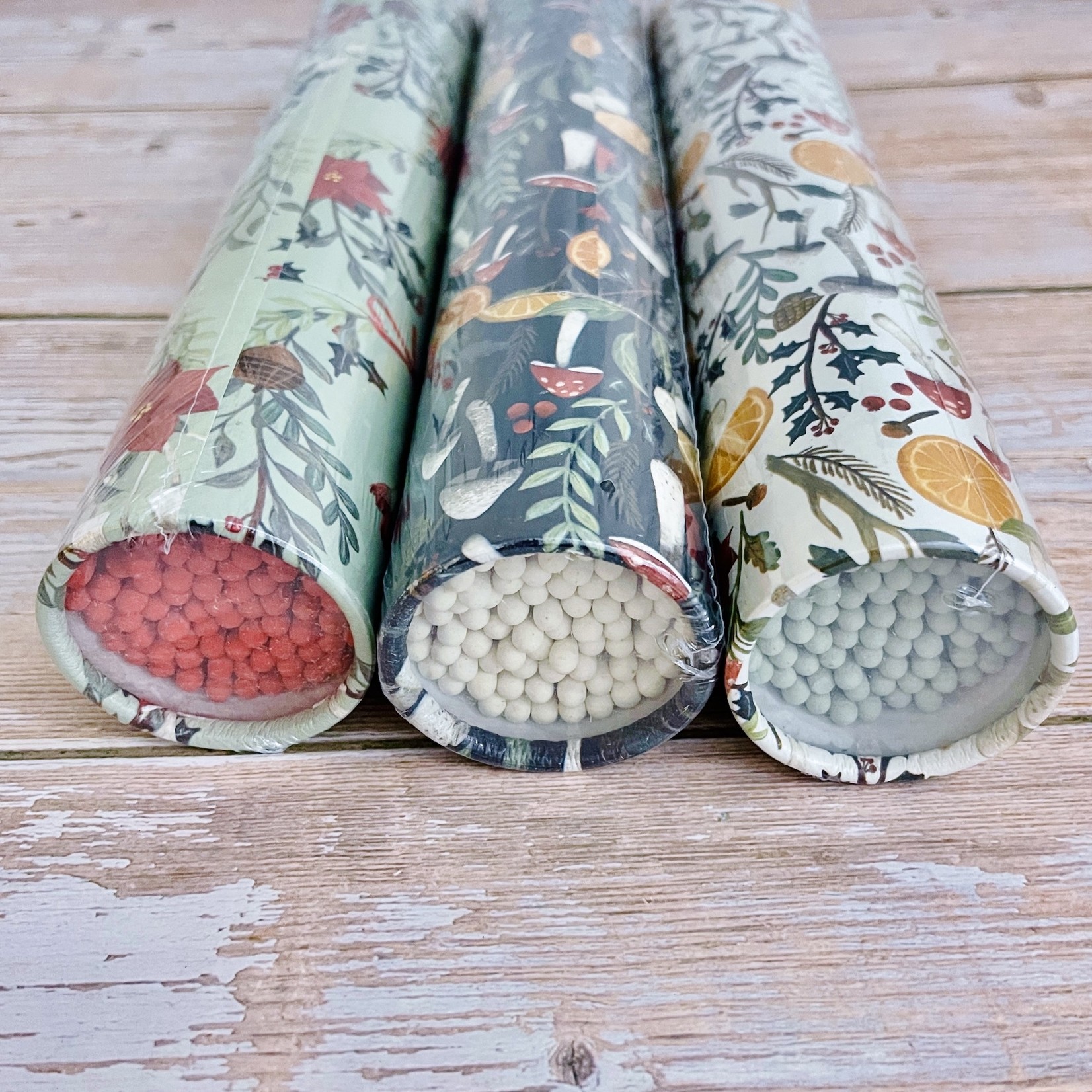 Fireplace Safety Matches in Tube Matchbox with Holiday Foliage