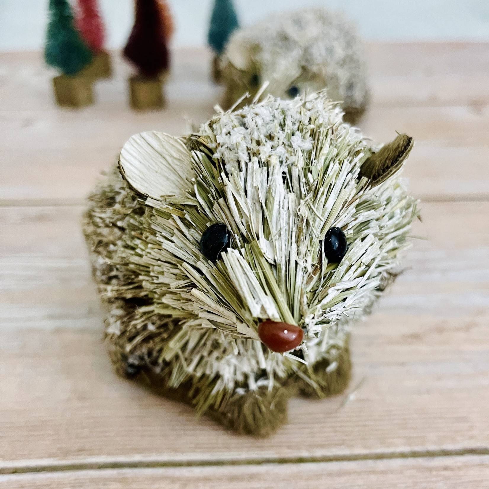 Faux Fur and Grass Hedgehog