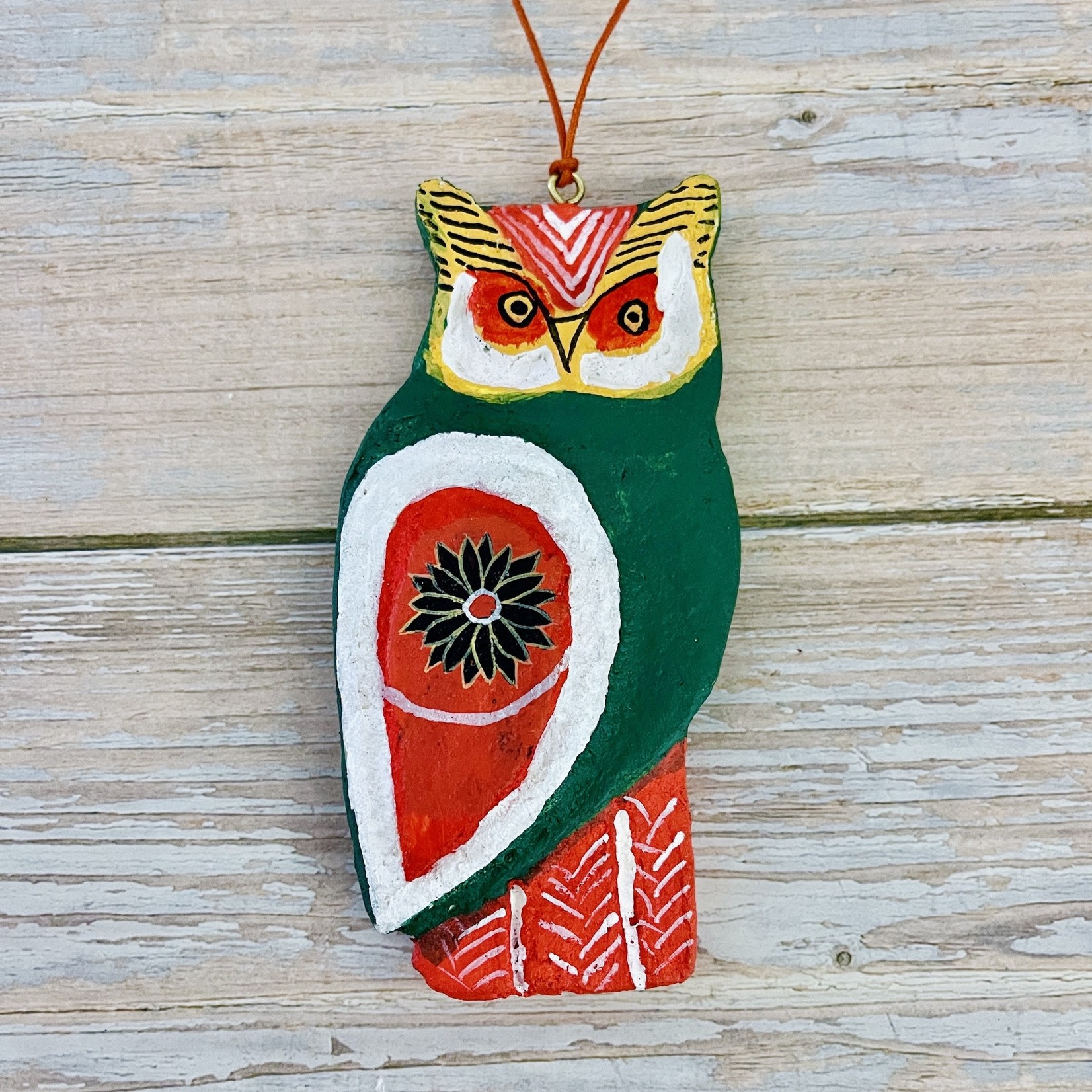 Hand-Painted Paper Mache Owl