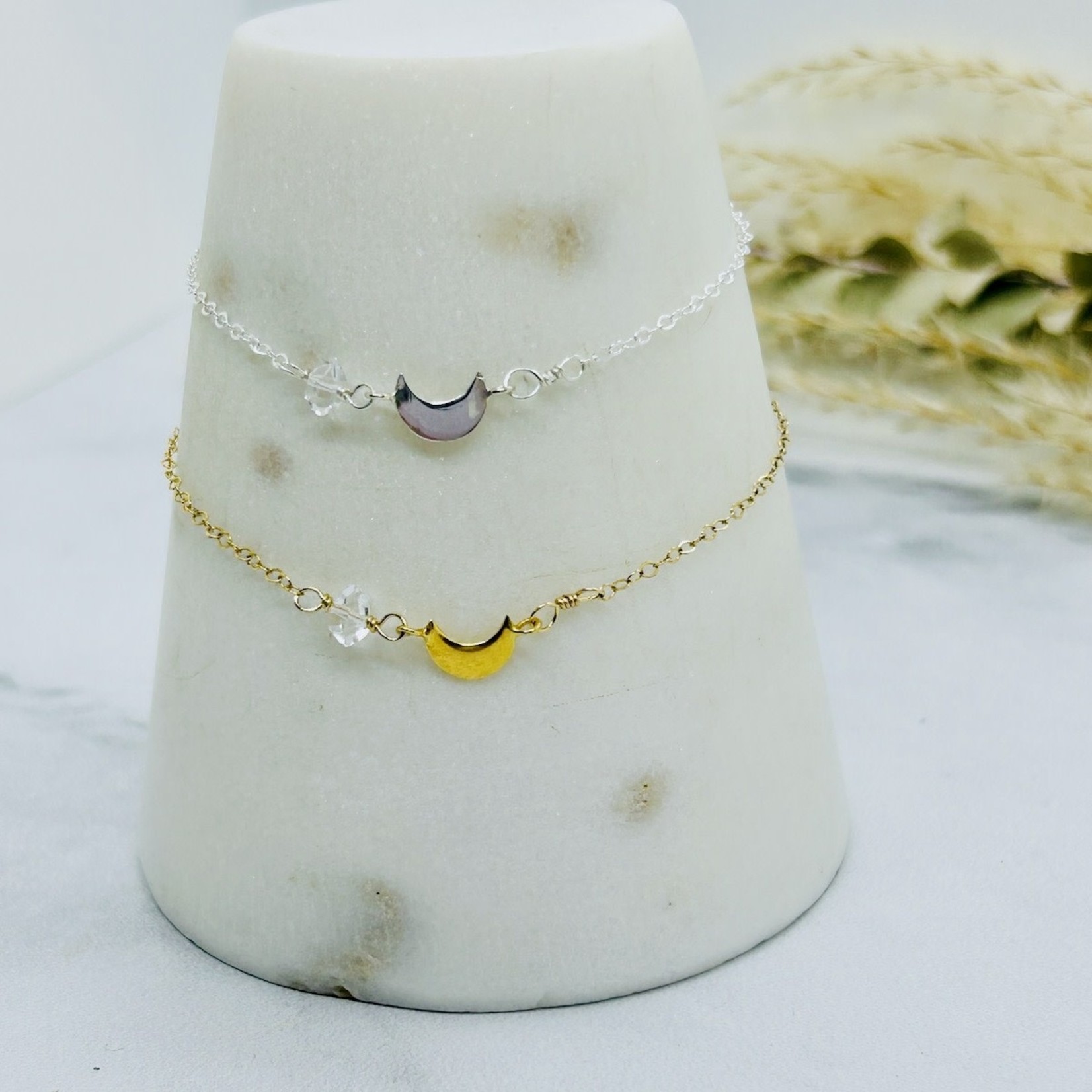 Handmade Goldfill Crescent Moon Bracelet