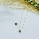 Handmade Simple Labradorite drop Necklace, SS