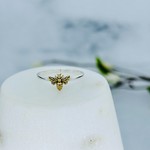 Nina Designs Tiny Bronze Bee on Silver Ring