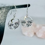 Nina Designs Silver Mushroom Dangle Earrings with Bronze Moon