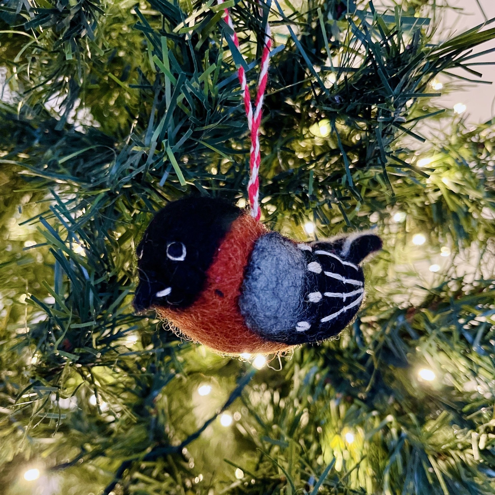 Accent Decor Cheery Chirp Wool Bird Ornament