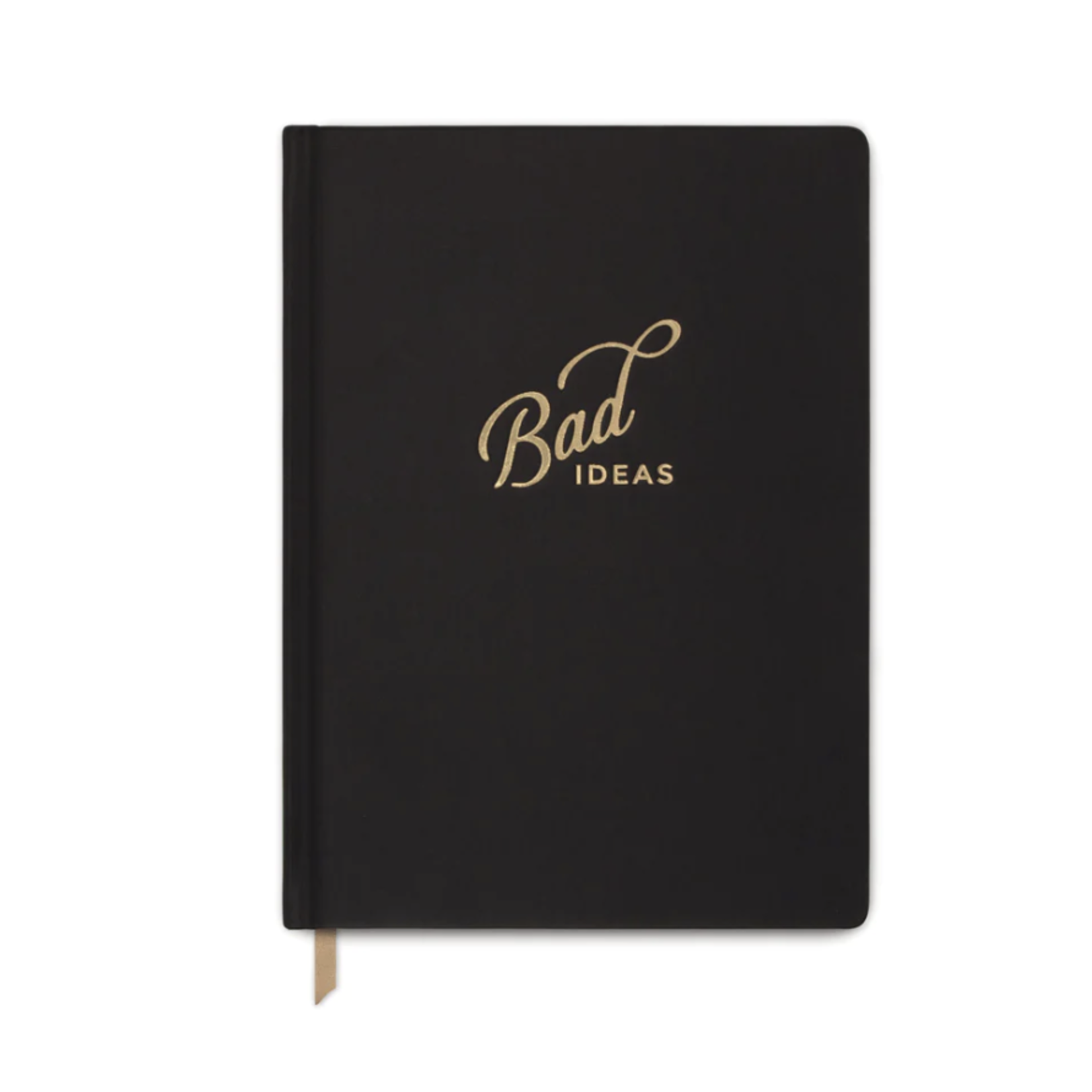 Design Works Bad Idea Black Clothbound Journal with Pen, 7.5 x 10.25"