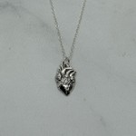 Nina Designs Silver Anatomical Heart Necklace, 18"