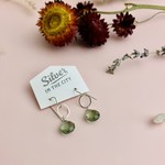 Judy Brandon Jewelry Sterling Silver Earrings with Green Amethyst