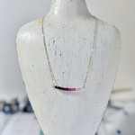 Laura Stark Designs Pink Quartz Ombre Necklace, GF