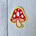Mushroom Sticker w/ yellow outline