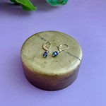 J&I Handmade Faceted labradorite and blue sapphire earring
