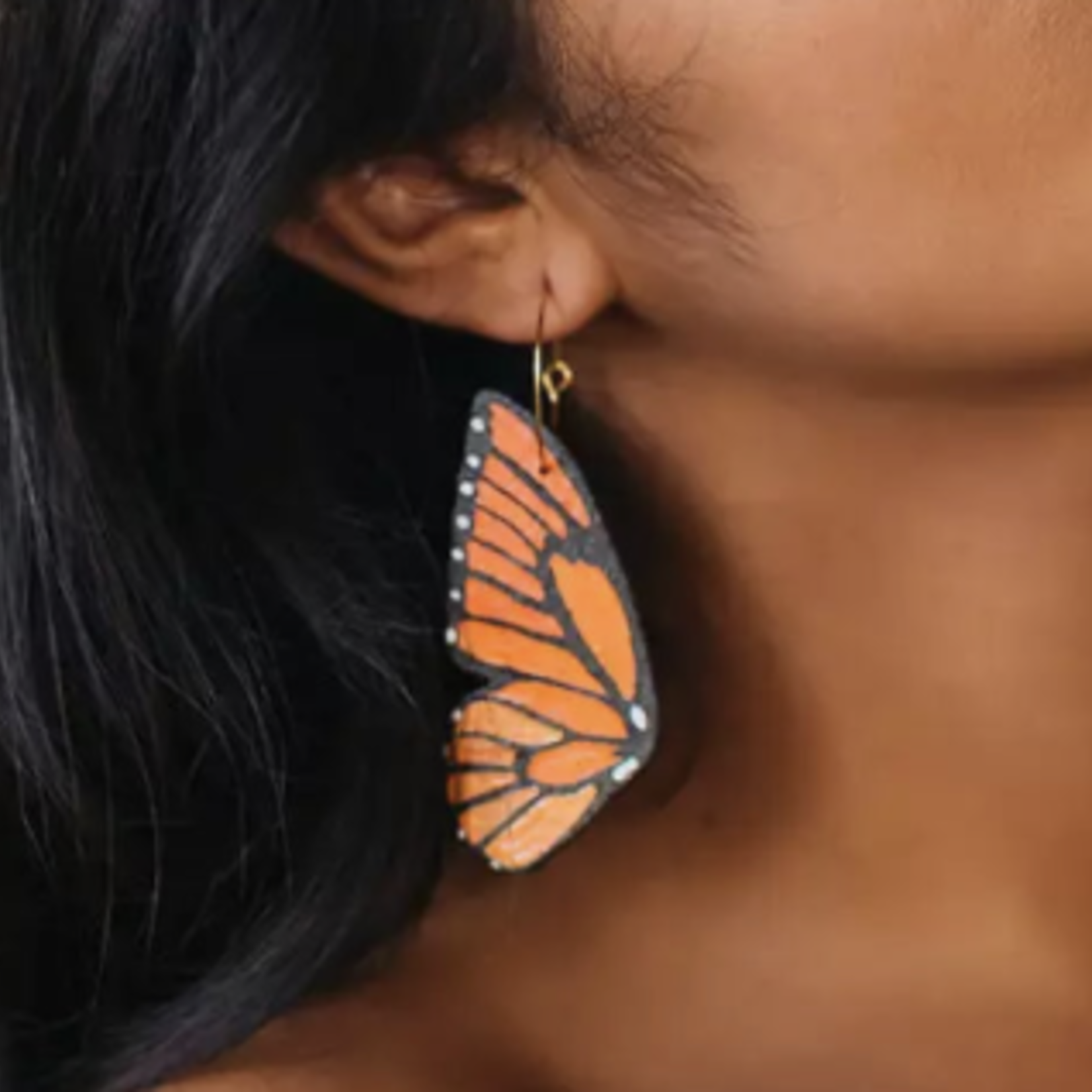 Le Chic Miami c/o Faire Monarch Butterfly Wing Earrings by Le Chic Miami