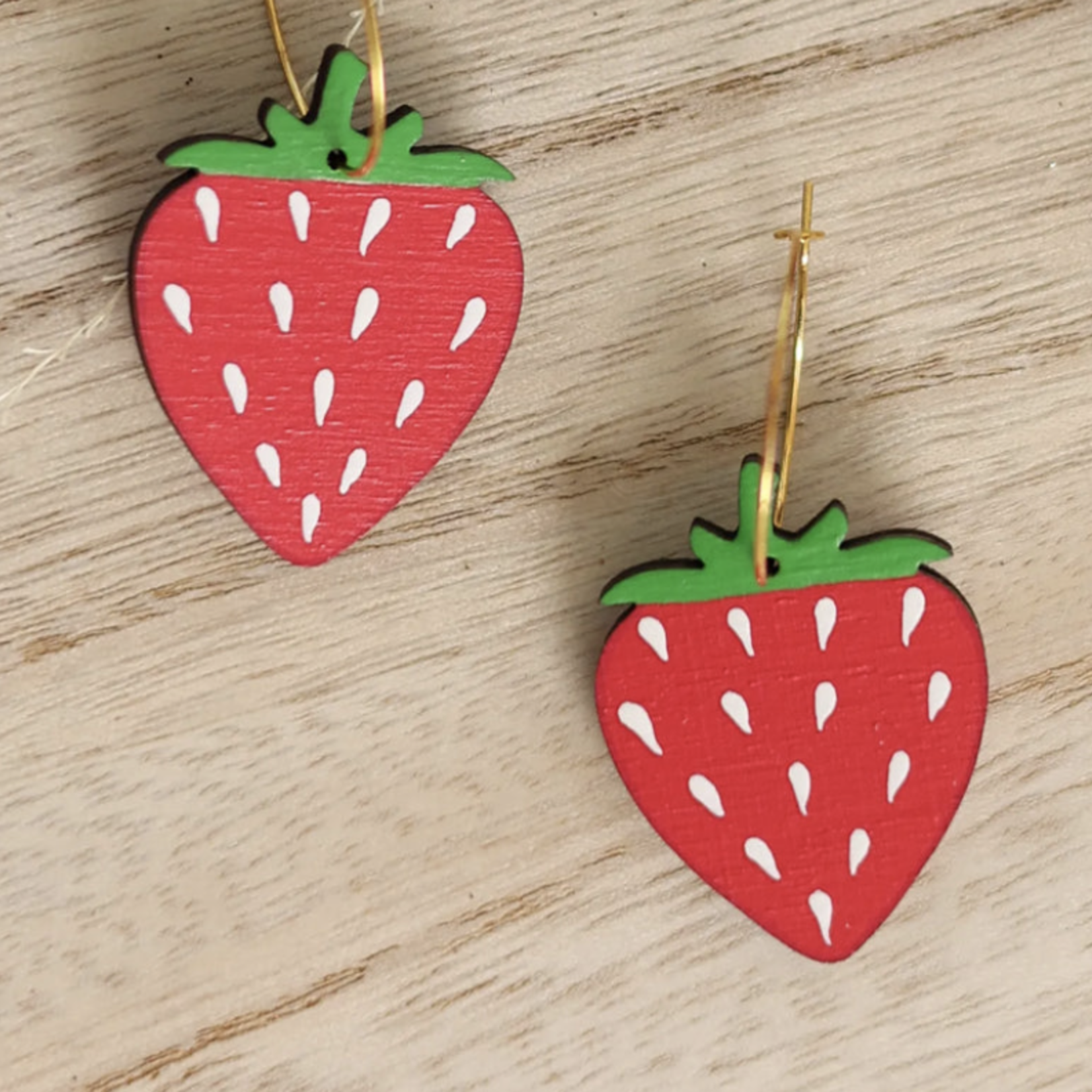 Le Chic Miami c/o Faire Strawberry Hoop Earrings by Le Chic Miami