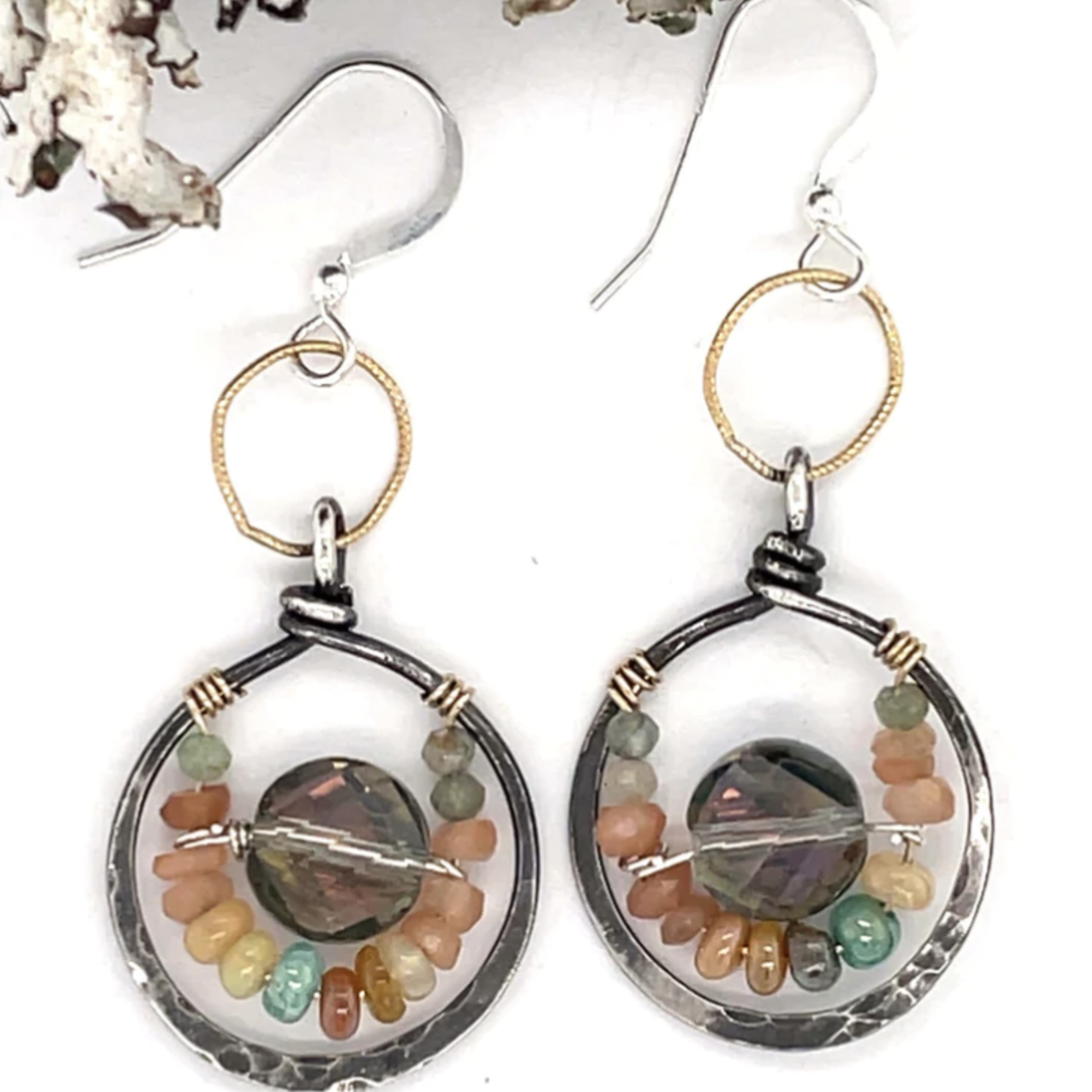 Handmade Opalescent Coin Earrings by Art by Any Means