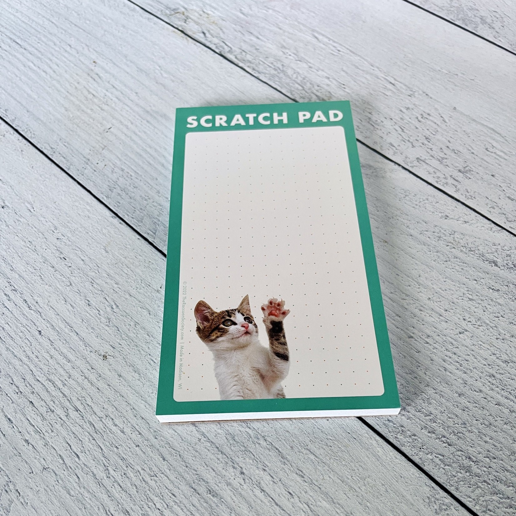 The Raccoon Society Overenthusiastic Cat - Scratch Pad Notepad