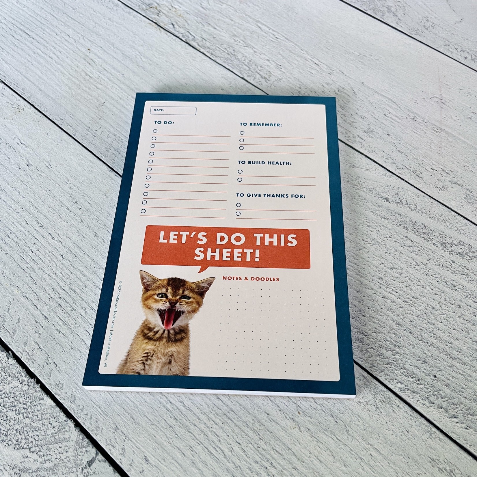 The Raccoon Society Overenthusiastic Cat - Do This Sheet Notepad
