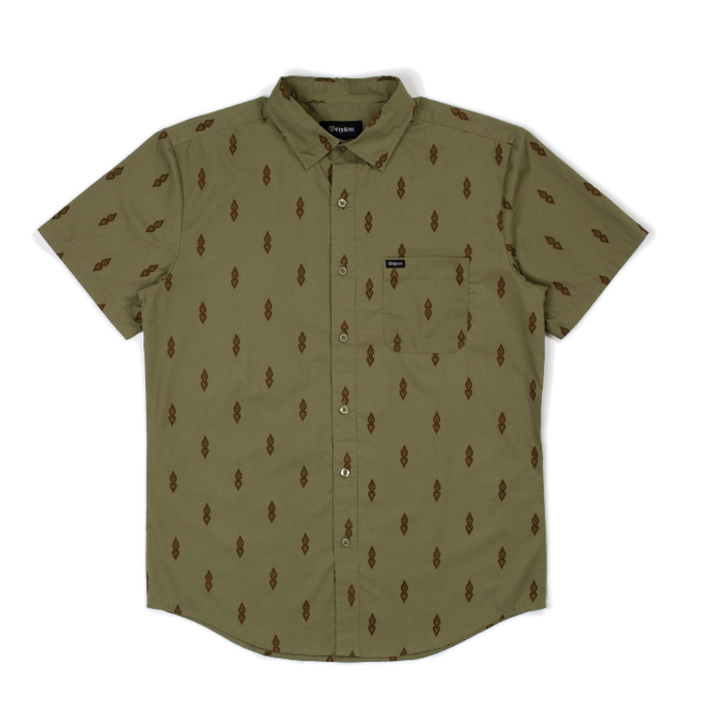Brixton Charter Print Woven - Washed Olive