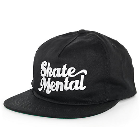 Skate Mental Script Logo Snapback - Black