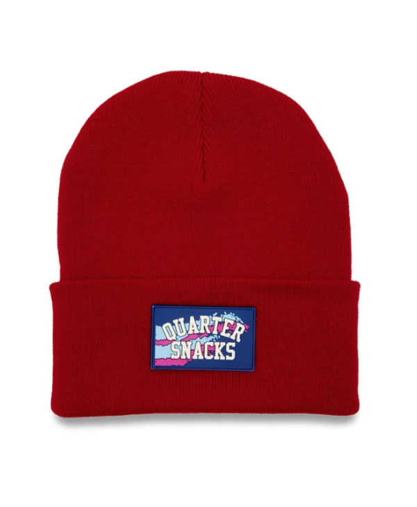 Rubber Label Beanie - Red