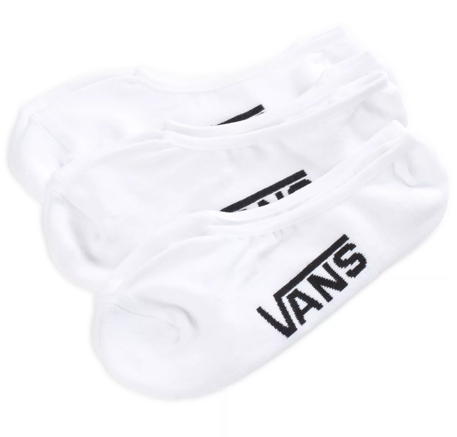Vans Classic Super No Show Socks 3 Pack White Palm Isle Skate Shop