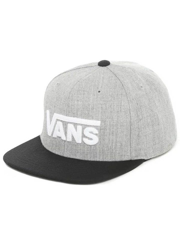 Vans Boys Drop V II Snapback Hat - Heather Grey/Black