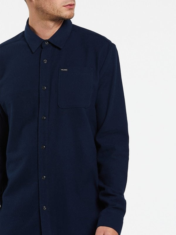 Volcom Caden Solid Long Sleeve Shirt - Navy