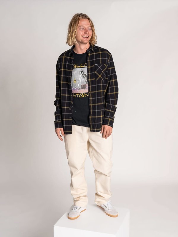 Volcom Caden Plaid Long Sleeve Flannel - Black