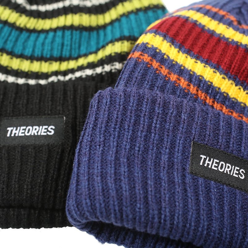 Theories Burst Stripe Beanie - Black