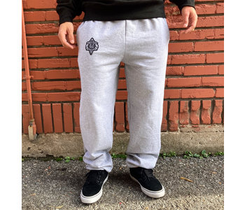 Crest Embroidered Sweatpants - Ash Grey
