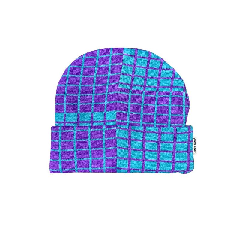 Fucking Awesome Checker Block Cuff Beanie - Purple/Blue