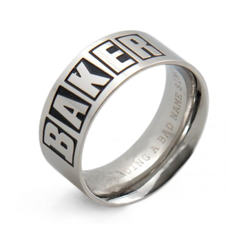 Baker Brand Logo Silver Ring - Stainless Steel