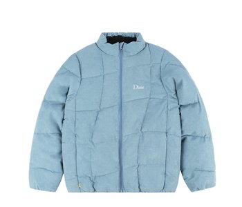 Corduroy Wave Puffer Jacket - Light Blue