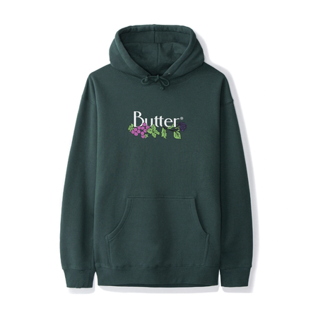 Butter Goods Vine Classic Logo Pullover Hood - Forest Green