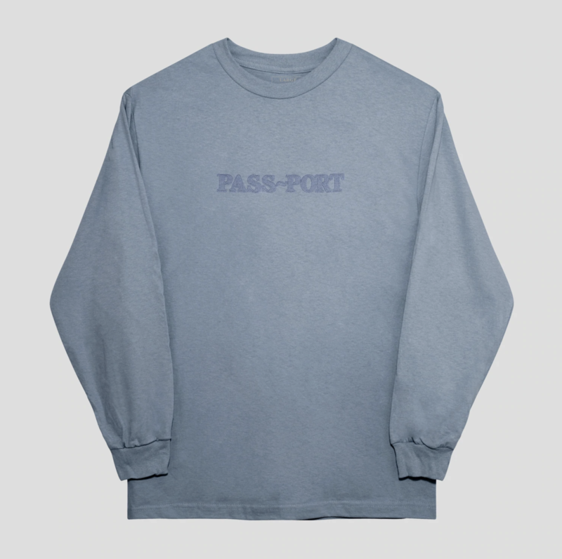 Pass~Port Official Embroidery Longsleeve - Stonewash Blue