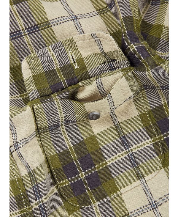 Sycamore Flannel Buttondown Shirt - Oatmeal/Avocado