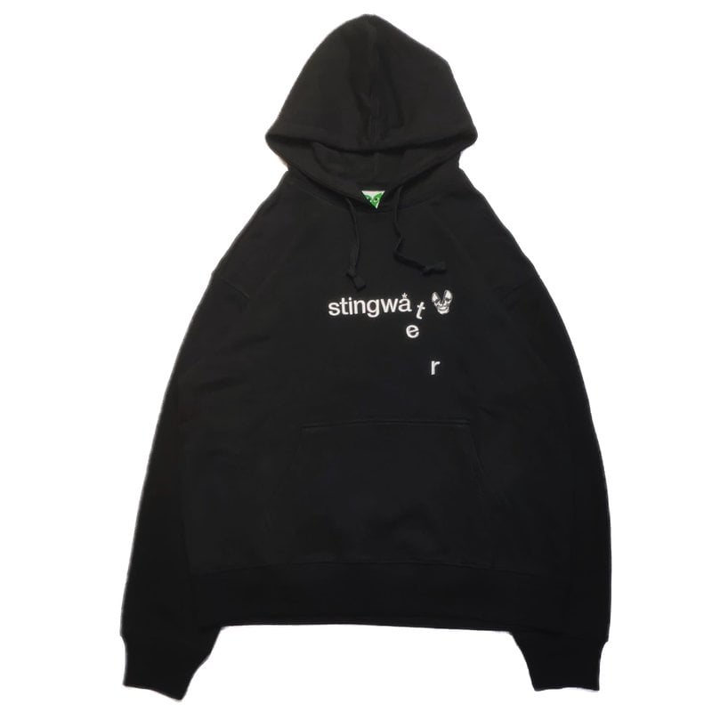 Stingwater Classic Melting Logo And Skull Patch Hoodie - Black