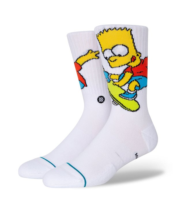 Bart Simpson Crew Socks - White