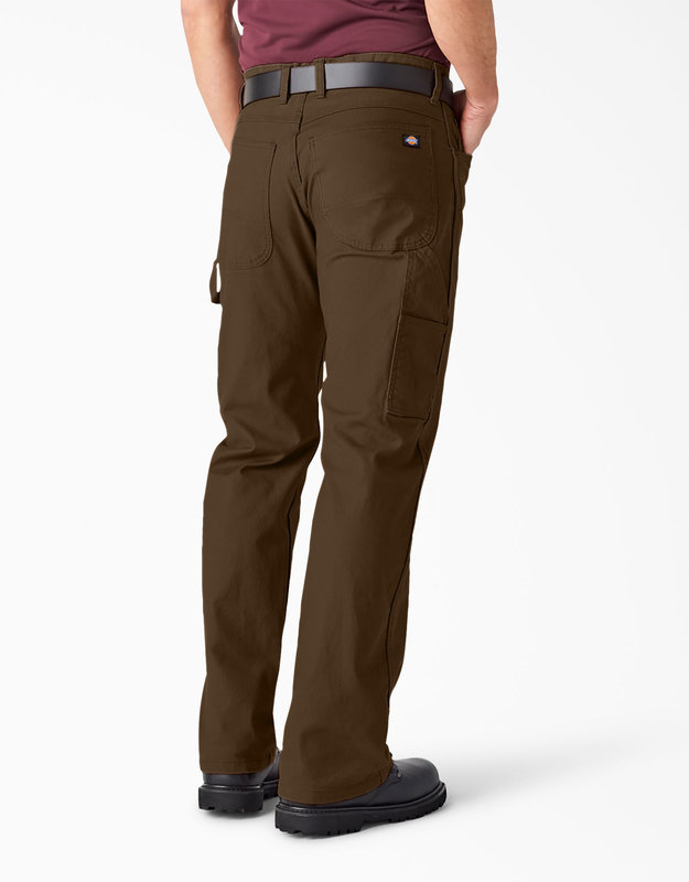 Dickies Men's Rinsed Brown Duck Carpenter Work Pants (46 X 32) at