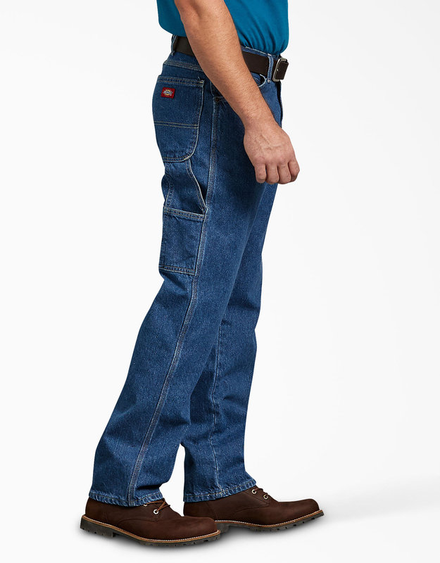 Relaxed Fit Carpenter Jeans in Stone Wash Indigo - Glue Store