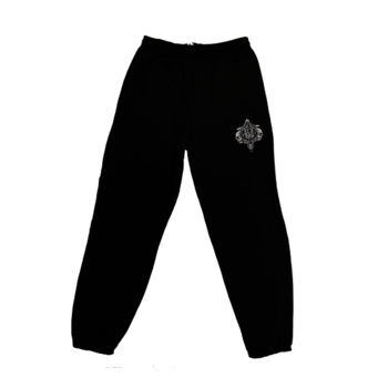 Palm Isle Crest Embroidered Sweatpants - Black