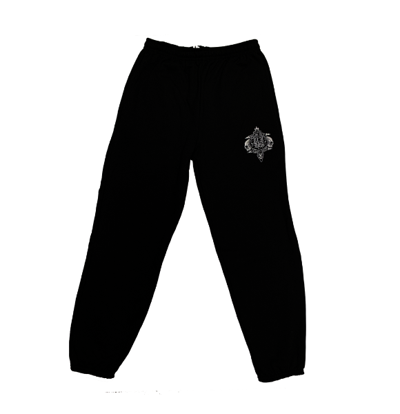 Palm Isle Skateshop Crest Embroidered Sweatpants - Black - Palm