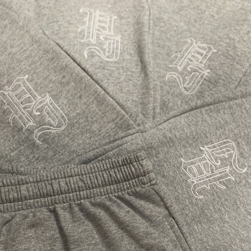Palm Isle Stamp Embroidered Sweatpants - Grey