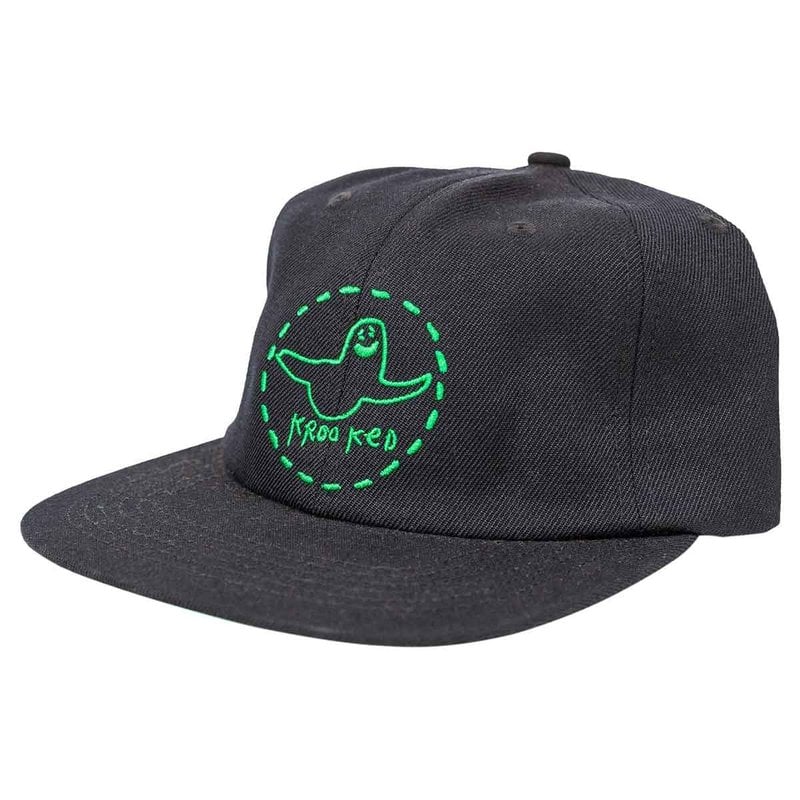 Krooked Trinity Smile Strapback Hat - Black/Green